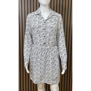BCBGeneration Women's XS White Dress Polyester Shirt Mini Smocked Casual Outdoor